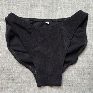 Vintage Womens 8 Black Bikini Bottoms Textured